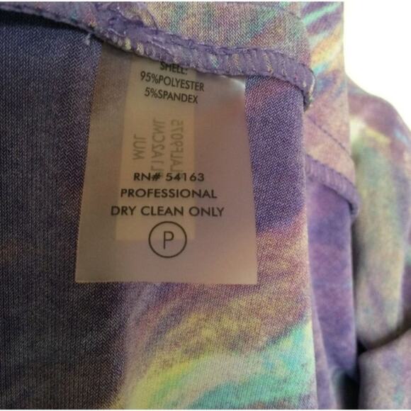 Marvin Richards Women's Size 6 -8 Abstract Sleeveless Sheath Dress Peacock - Picture 6 of 7